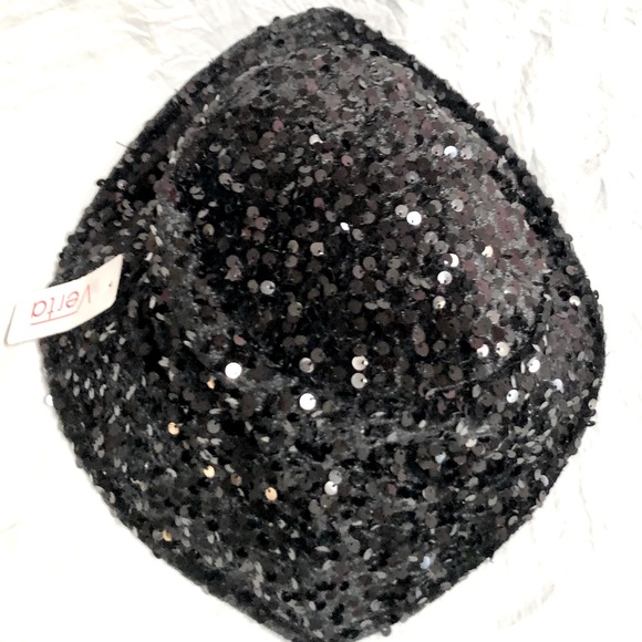 VERTA Women’s sequin black Glittery all over Bucket Hat/Cap size OS NWT - Picture 6 of 11